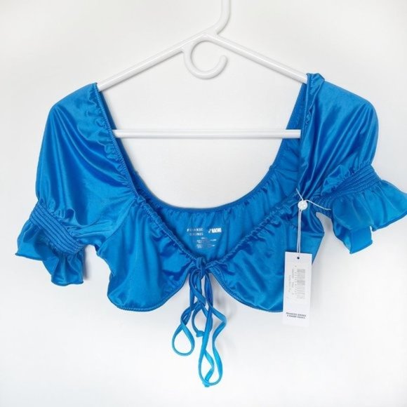 NWT Frankie’s Bikinis x Naomi Osaka Carly Satin Top Size Small - Picture 2 of 7